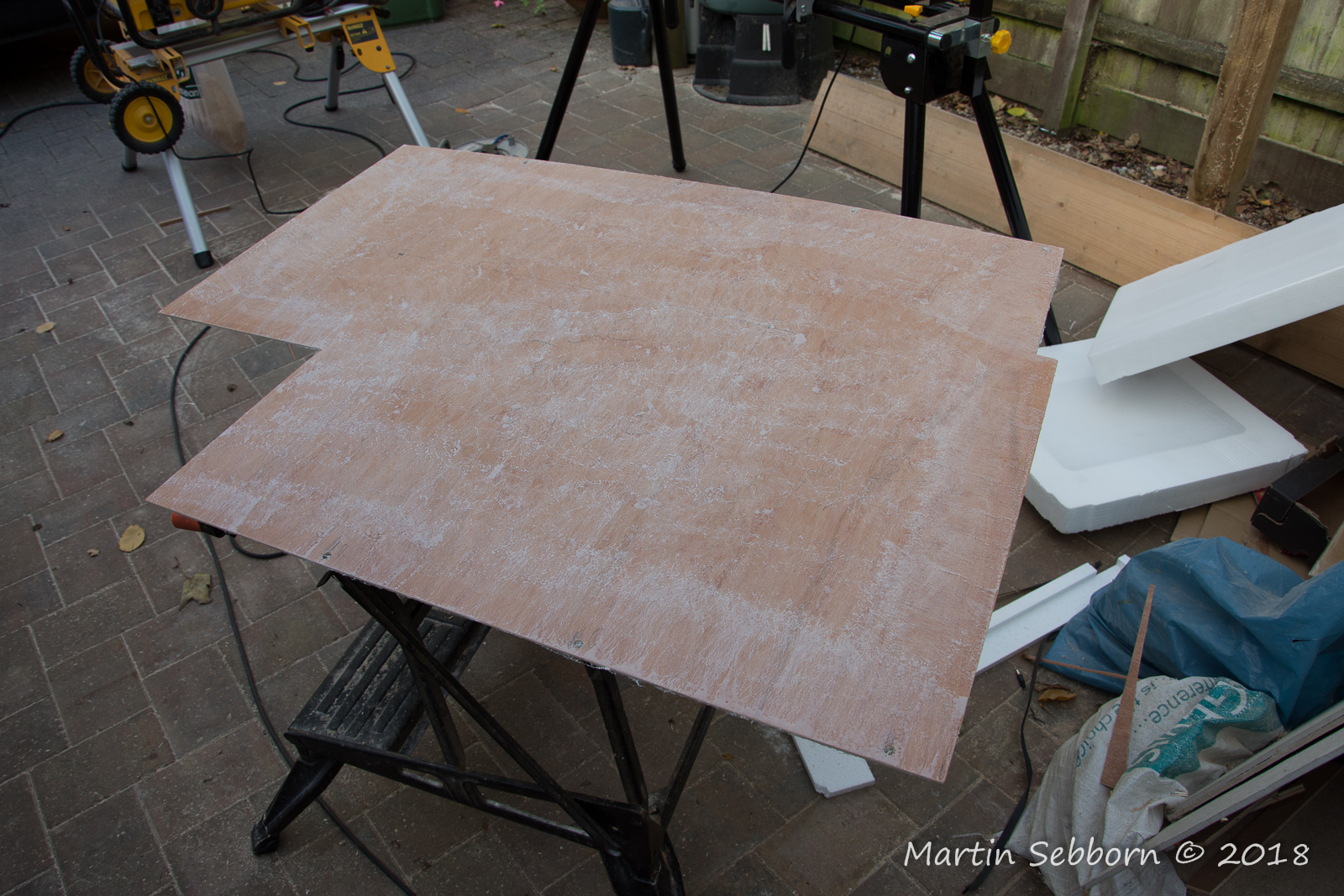 Adhesive applied to panel 