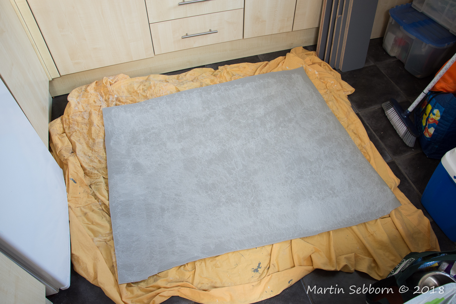 Adhesive applied to material